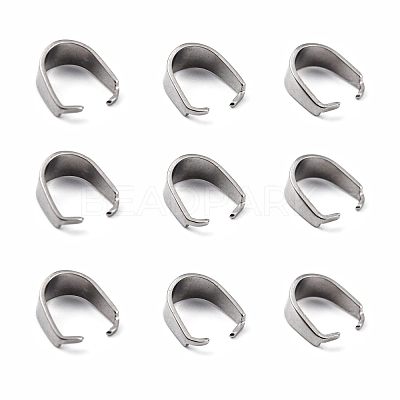 Tarnish Resistant 304 Stainless Steel Snap on Bails STAS-R048-9x7mm-1