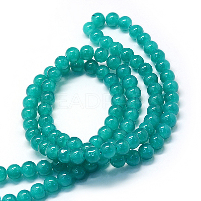 Baking Paint Imitation Jade Glass Round Bead Strands LS-DGLA-Q021-10mm-07-1