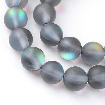 Synthetic Moonstone Beads Strands G-R375-8mm-A03-1