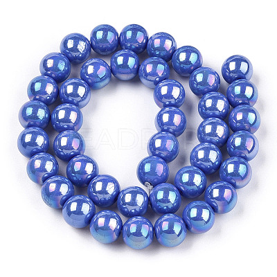Electroplate Opaque Glass Beads Strands GLAA-T032-P4mm-AB11-1