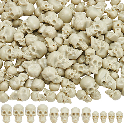 150Pcs 3 Styles Mini Resin Skull Display Decorations FIND-SP0005-57-1