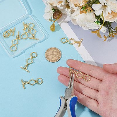 8Pcs Brass Toggle Clasps KK-ME0002-32-1