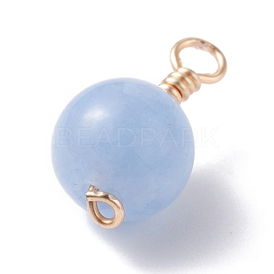 Natural & Dyed White Jade Wire Wrapped Pendants PALLOY-JF01146-1