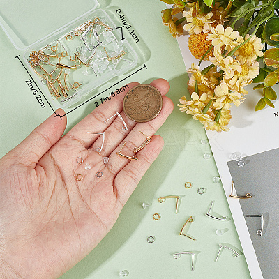 40Pcs 2 Colors Teardrop Brass Stud Earring Findings DIY-CN0002-72-1