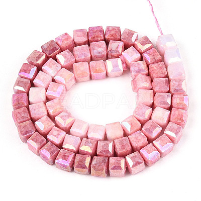 Anti-Tarnish Electroplate Glass Beads Strands GLAA-T025-6mm-10F-1