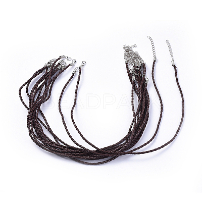 Trendy Braided Imitation Leather Necklace Making LS-X-NJEW-S105-002-1