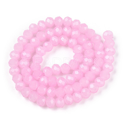 Baking Paint Imitation Jade Glass Bead Strands X-DGLA-A034-J4MM-A44-1