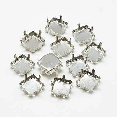 Non-Tarnish 201 Stainless Steel Sew on Prong Settings STAS-T032-08-10mm-1