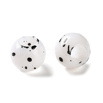 Spray Painted ABS Plastic European Beads KY-G033-01B-01-1