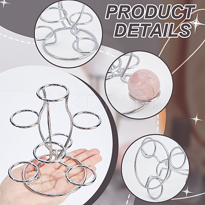 7-Slot Iron Easter Egg Display Stands ODIS-WH0058-21A-P-1