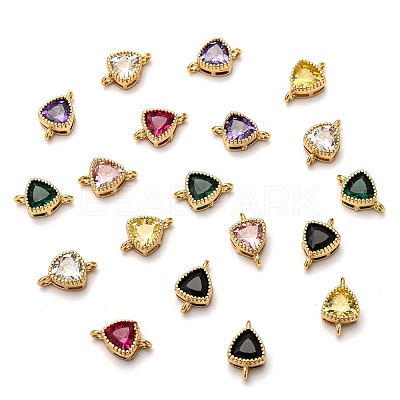Real 18K Gold Plated Brass Micro Pave Cubic Zirconia Links Connectors ZIRC-L100-006G-1