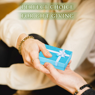 Rectangle Paper Jewelry Storage Gift Boxes with Bowknot CON-TAC0014-09B-1