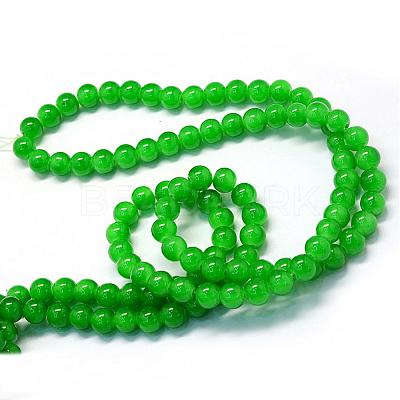 Baking Paint Imitation Jade Glass Round Bead Strands DGLA-Q021-8mm-10-1