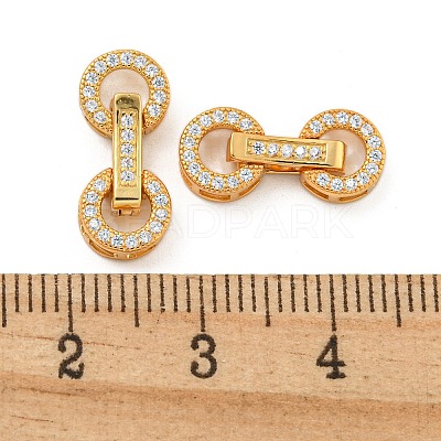 925 Sterling Silver Micro Pave Clear Cubic Zirconia Fold Over Clasps STER-U001-20G-1