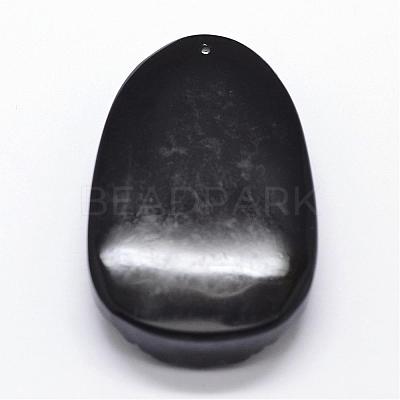 Natural Obsidian Carven Pendants G-A169-026E-1