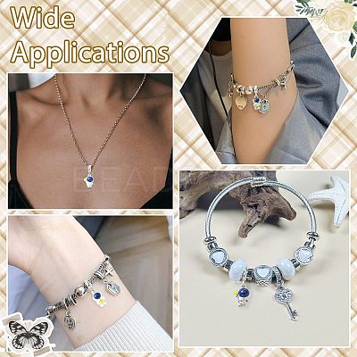 16Pcs 4 Styles Spray Printed Alloy European Dangle Charms FIND-CJ0005-53-1