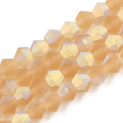 Imitate Austrian Crystal Bicone Frosted Glass Beads Strands LS-EGLA-A039-T6mm-MB18-1
