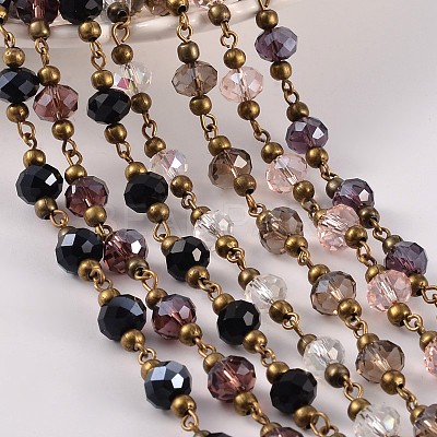 Handmade Glass Beaded Chains for Necklaces Bracelets Making AJEW-JB00187-1