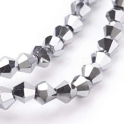 Electroplate Glass Beads Strands X-EGLA-S057-4-1