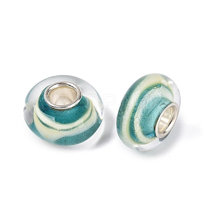 Handmade Lampwork & Brass Core European Beads LAMP-N044-11S-01-1