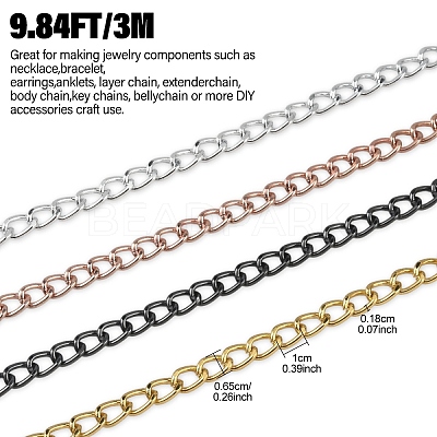Aluminium Twisted Curb Chains CHA-YW0001-05-1