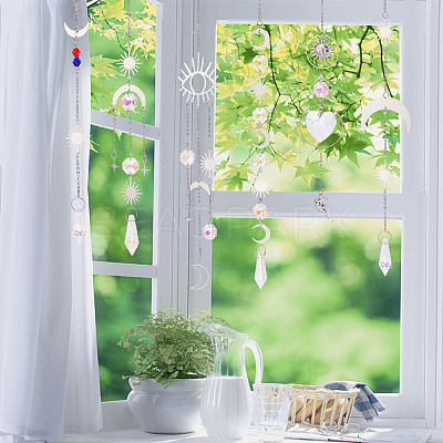 AHADEMAKER 6Pcs 6 Style Hanging Suncatcher HJEW-GA0001-30-1