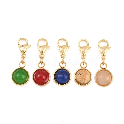 Natural Mixed Stone Charms Pendant Decorations HJEW-JM04211-02-1