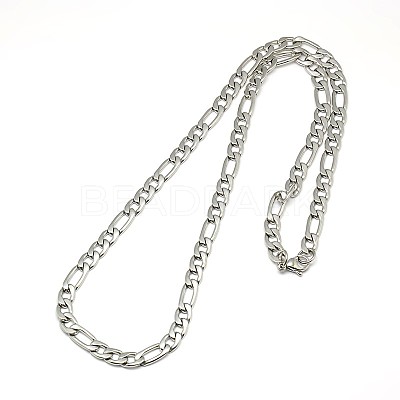 Tarnish Resistant Fashionable 304 Stainless Steel Figaro Chain Necklaces for Men STAS-A028-N016P-1