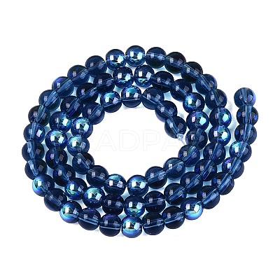 Transparent Electroplate Glass Beads Strands EGLA-Q132-6MM-01A-07-1