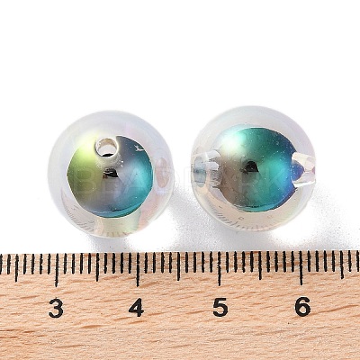 UV Plating Rainbow Iridescent Acrylic Beads OACR-H112-24C-1