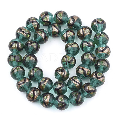 Handmade Gold Sand Lampwork Beads LAMP-T006-02E-1