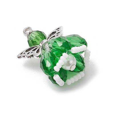 Faceted Glass Pendants PALLOY-MZ00583-09-1