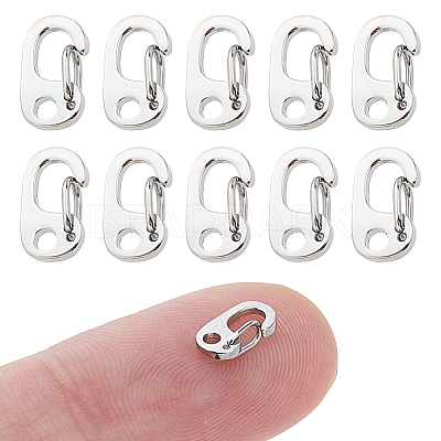 10Pcs Stainless Steel Push Gate Snap Keychain Clasp Findings FIND-HS0001-70-1