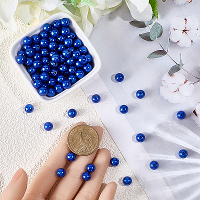 Spray Painted ABS Plastic Imitation Pearl Beads OACR-PA0001-38B-01-1