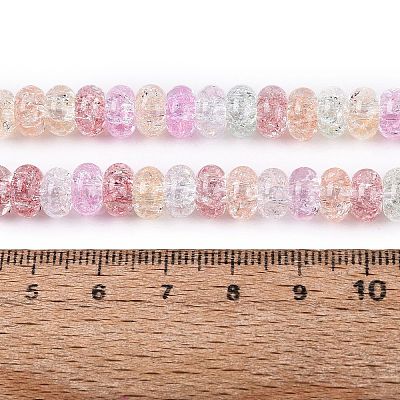 Crackle Transparent Glass Beads Strands GLAA-N069-02A-M-1