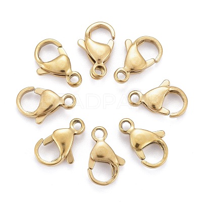 Ion Plating(IP) 304 Stainless Steel Lobster Claw Clasps STAS-H353-E-02G-1