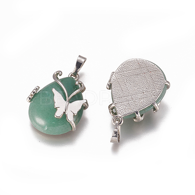 Natural Green Aventurine Pendants G-K296-B06-1