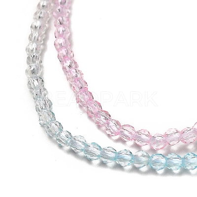 Transparent Gradient Color Glass Beads Strands GLAA-H021-01A-17-1
