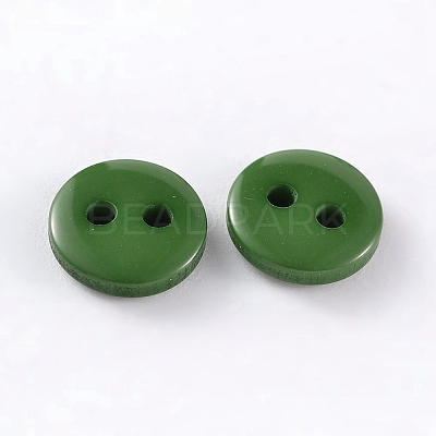 2-Hole Flat Round Resin Sewing Buttons for Costume Design BUTT-E119-20L-14-1