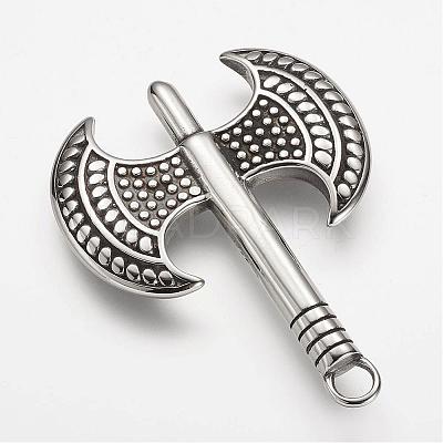 304 Stainless Steel Big Pendants STAS-F063-50-1