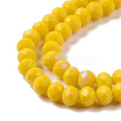 Electroplate Opaque Solid Color Glass Beads Strands EGLA-A034-P1mm-L02-1