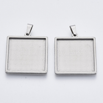 Non-Tarnish 304 Stainless Steel Cabochon Connector Settings STAS-R101-04B-1