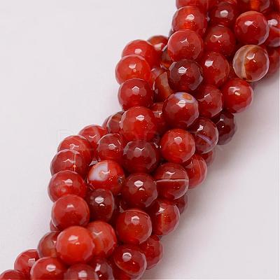 Natural Striped Agate/Banded Agate Bead Strands G-G882-10mm-D03-1