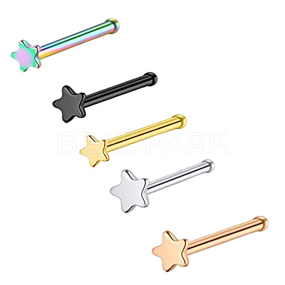 304 Stainless Steel Star Nose Bone Rings WGFF656-01-1