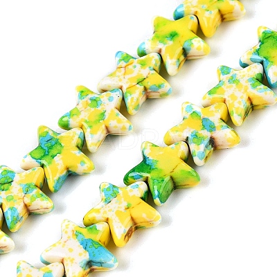 Spray Painted Synthetic Turquoise Beads Strands LS-UNKW-T001-11C-1