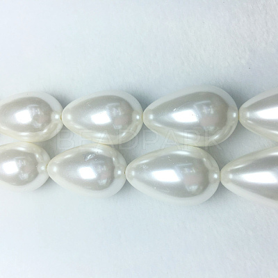 Electroplate Shell Pearl Beads Strands BSHE-G010-12x16mm-01-1