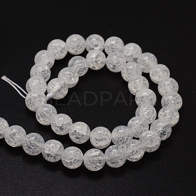 Crackle Glass Round Beads Strands CCG-E001-8mm-04-1