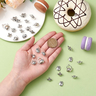 30Pcs 6 Styles Tibetan Style Alloy Charms TIBEP-YW0001-77-1