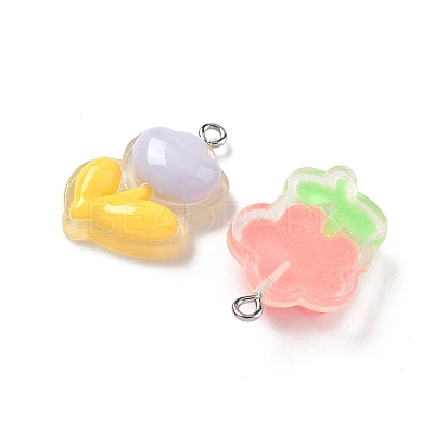 Transparent Resin Pendants RESI-I339-02P-1