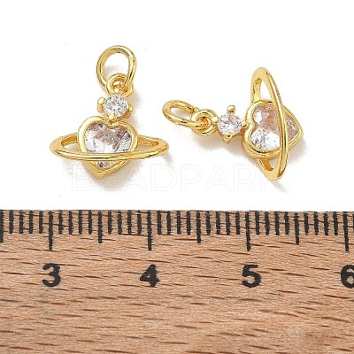 Brass Pave Clear Cubic Zirconia Charms CU-CBA6E4E-19G-D-1